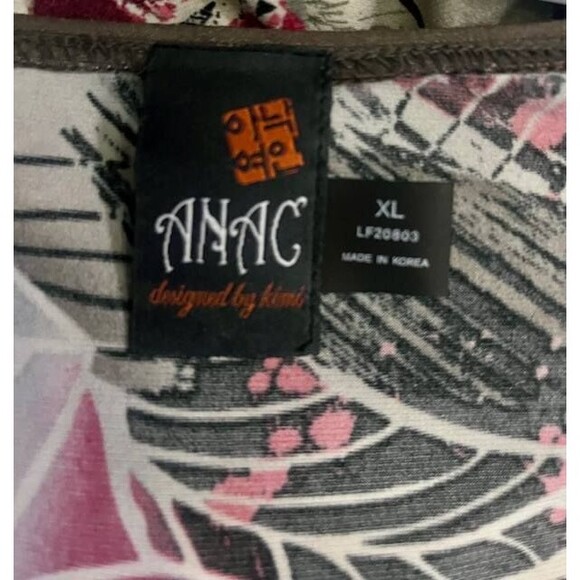 ANAC by Kimi XL Art to Wear Multi Fabric Grommet Trim Colorful Pullover Y2K Top - Picture 6 of 6